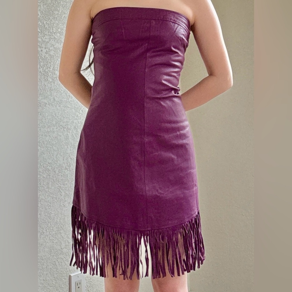 NWT. One Teaspoon strapless genuine leather mini dress.